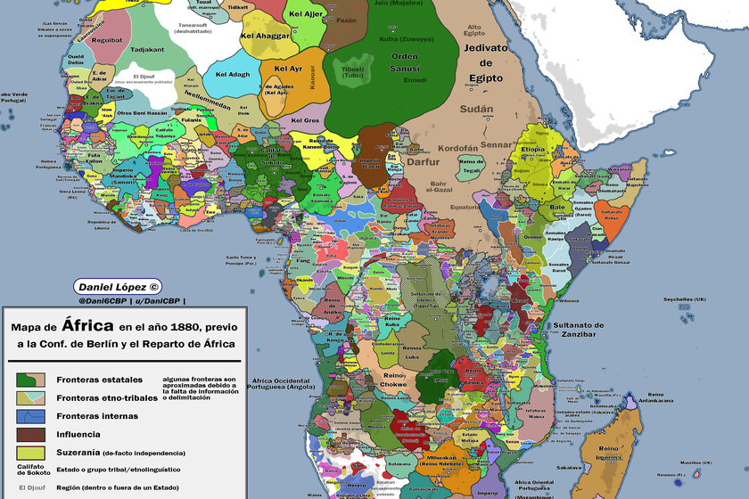 El impactante mapa de África antes de que Europa se repartiera el continente: un escenario con cientos de “países” y mil tribus