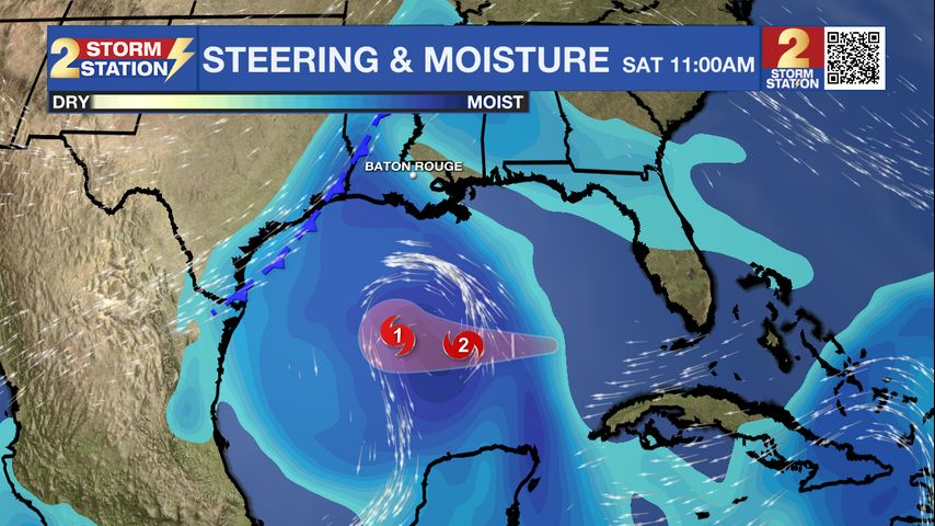 Rafael will miss Louisiana but may work with a front to create weekend showers