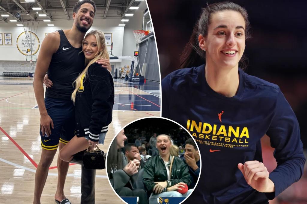 Caitlin Clark attends Butler game with Tyrese Haliburton, his girlfriend