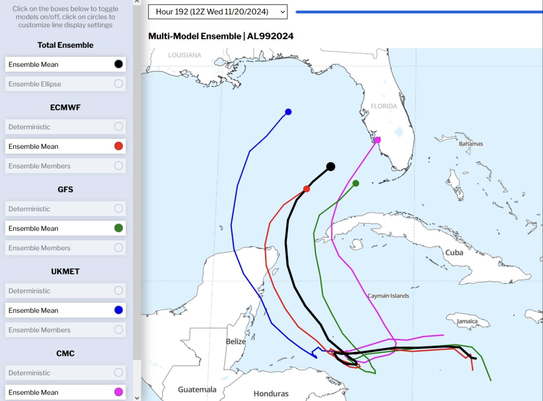 Tropical Storm Sara Path Update, Tracker