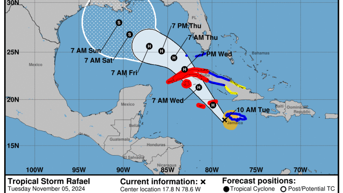 Rafael expected to strengthen into hurricane before making landfall in Cuba