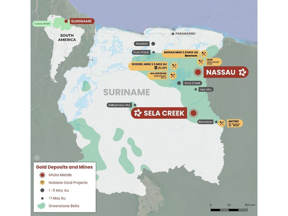 Miata Metals Establishes Gold Exploration Portfolio in Suriname Through 79North Acquisition