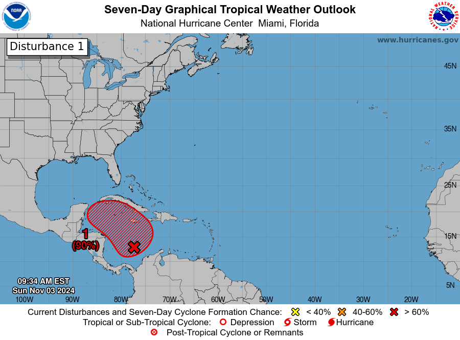 System in Caribbean has 40% chance of developing over 7 days. Here's Polk County's forecast