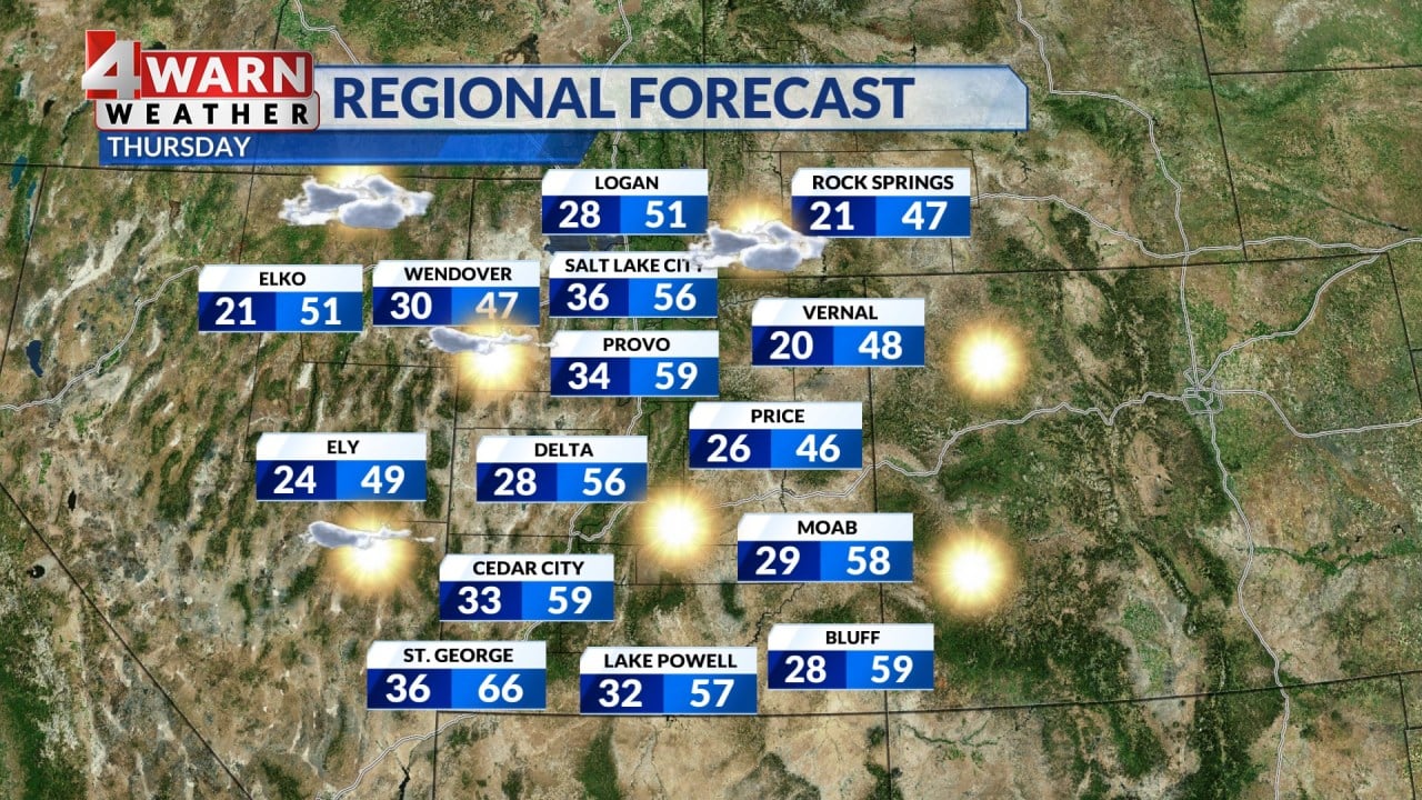 Sunny and mild across Utah before the weekend storm