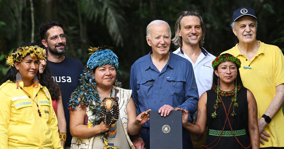 Biden touts his climate legacy during landmark visit to Amazon rainforest