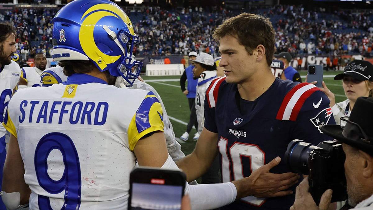 Patriots fans will like Matthew Stafford's take on Drake Maye's future