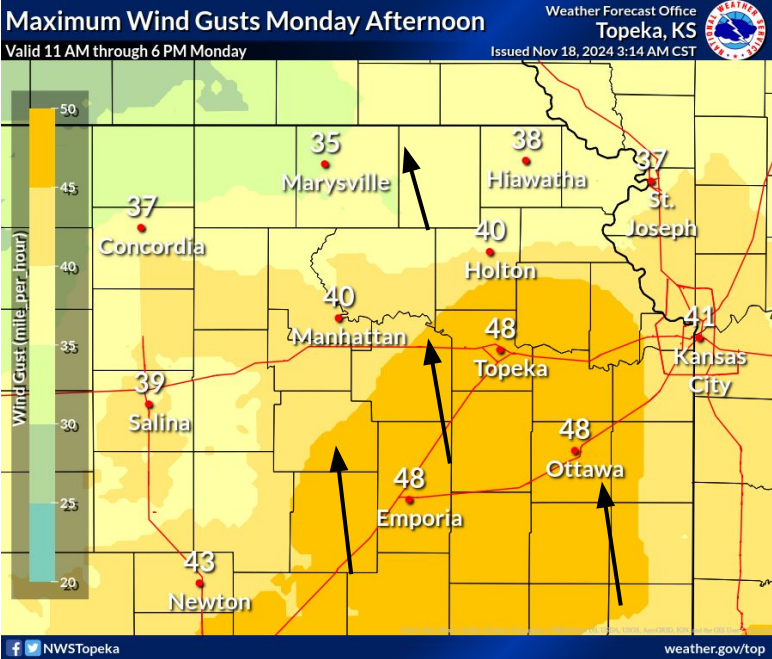 Severe weather possible today in northeast Kansas, including high winds