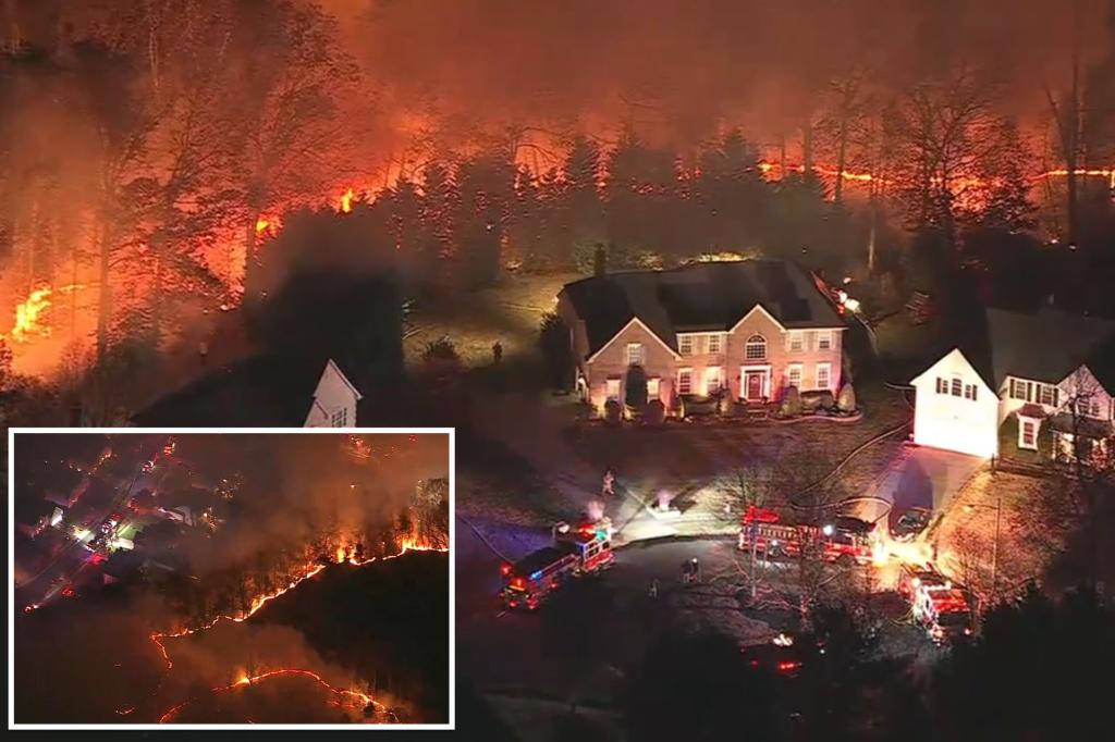 New Jersey wildfire threatens to engulf 20 homes as crews battle blaze