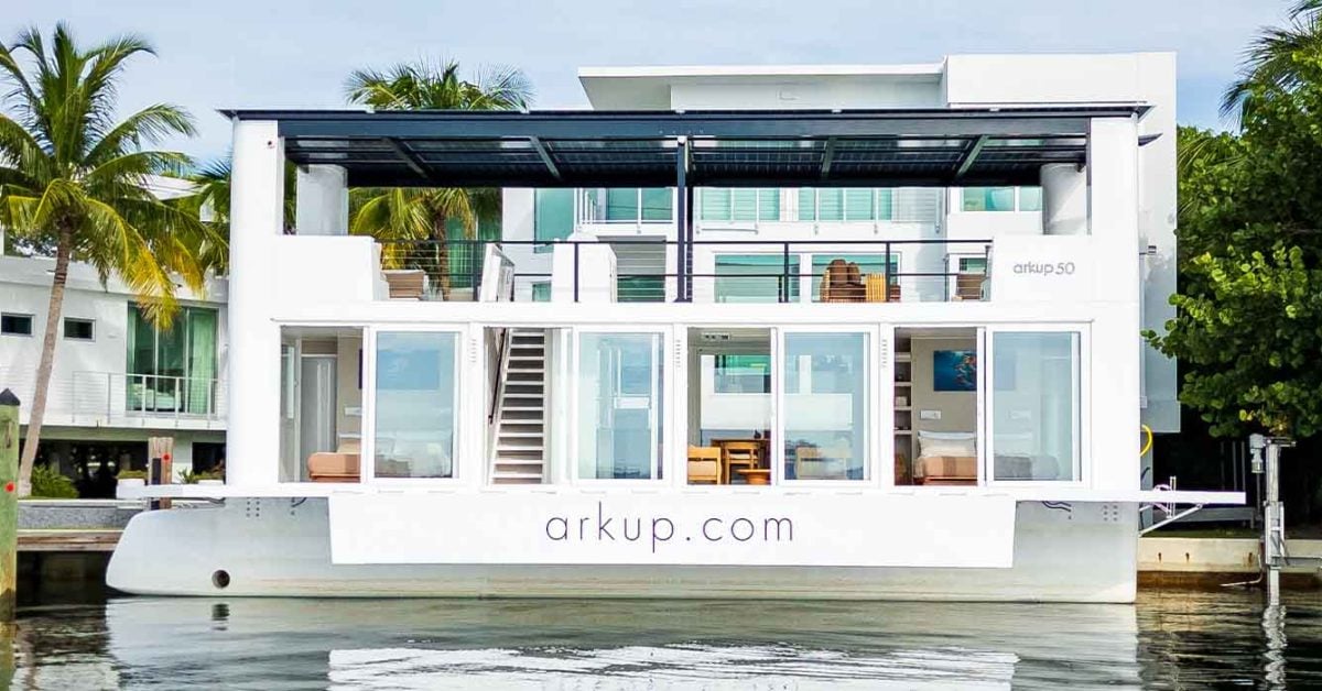 Arkup unveils its latest solar-electric modular houseboat, complete with Starlink