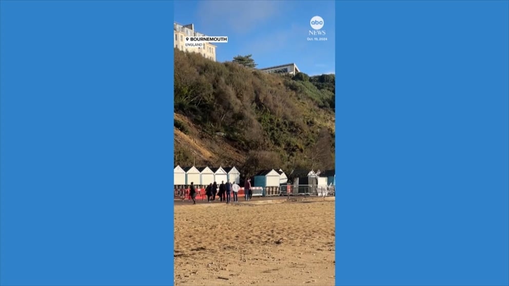 WATCH: Terrifying moment dog walker narrowly avoids landslide