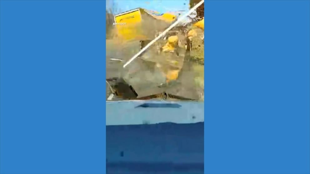 WATCH: Highway worker dodges truck on New York interstate