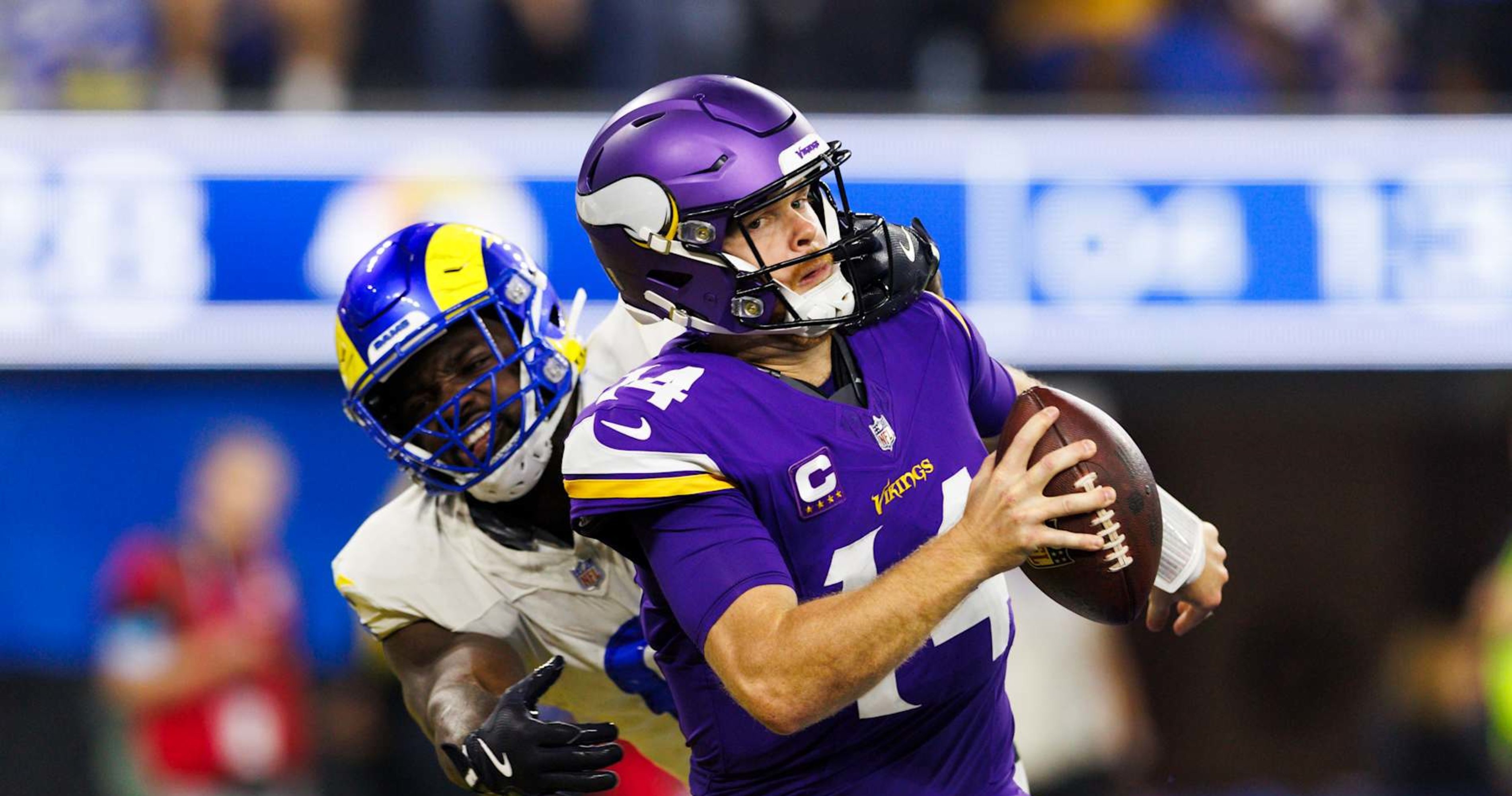 NFL Fans Rip Refs for Missed Facemask Penalty on Rams' Young as Darnold, Vikings Lose