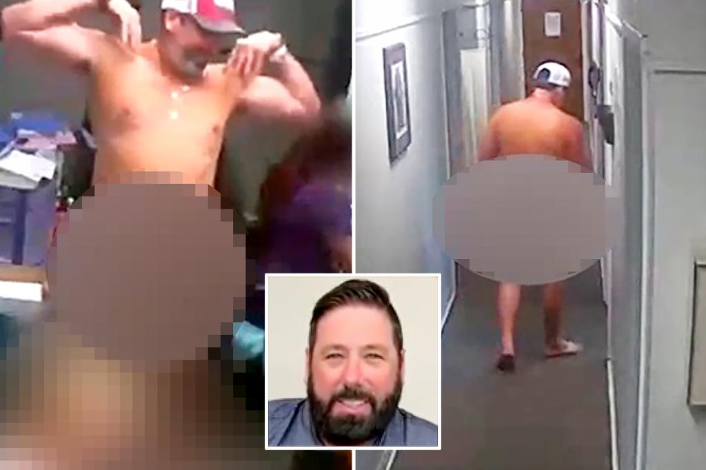 'Sexual compulsive' doctor suspended after his nude romp, tawdry act in medical office is caught on video