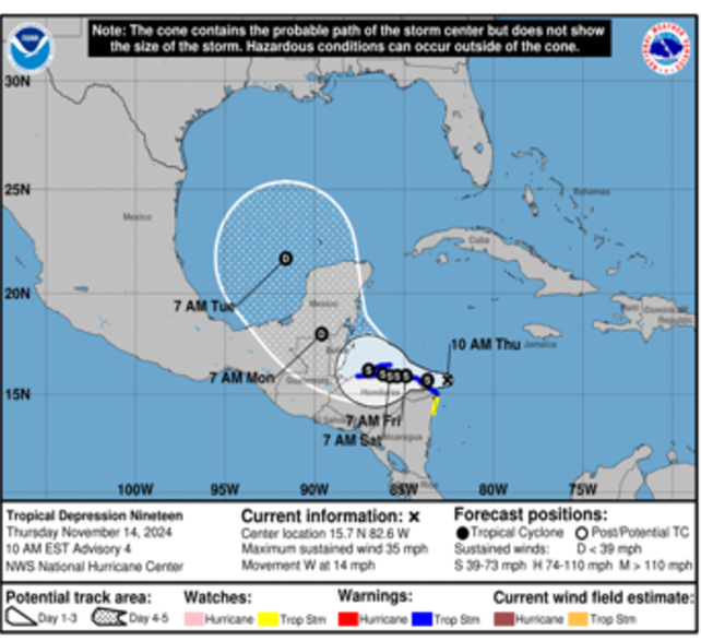 National Hurricane Center Upgrades Depression To Tropical Storm Sara, Could Impact Florida