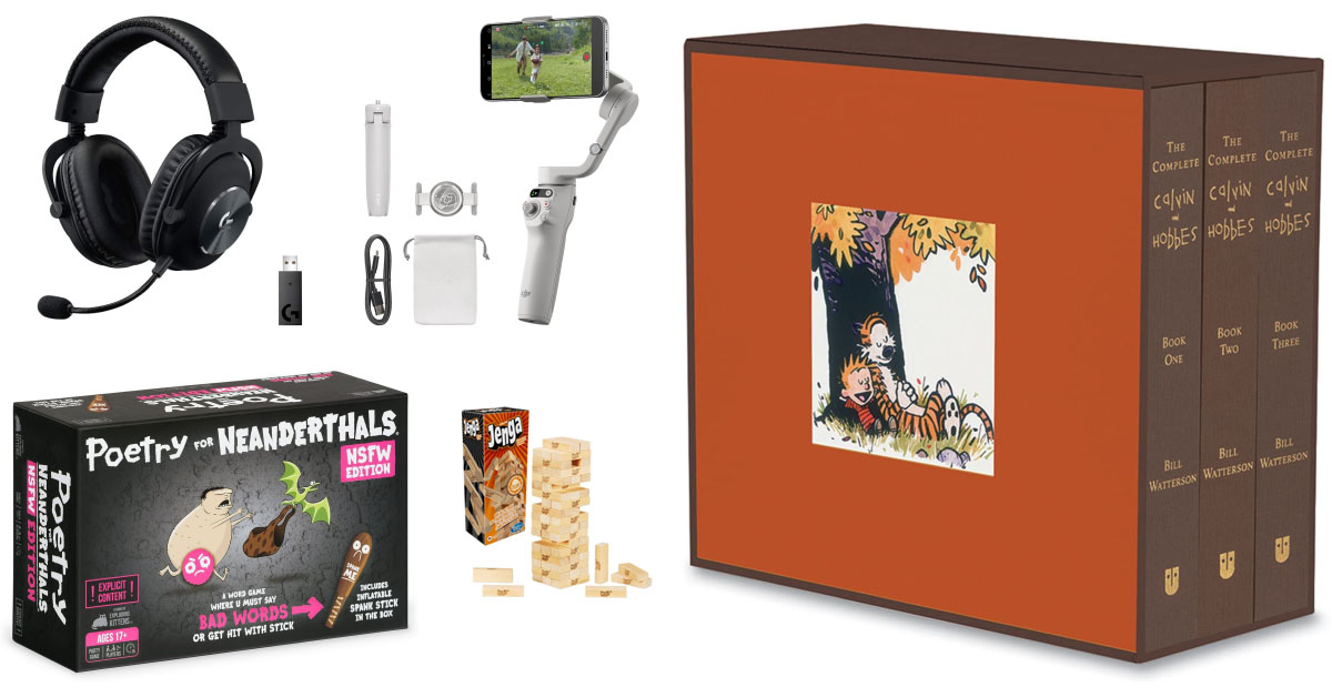 Today’s Hottest Deals: MASSIVE Savings on Complete Calvin and Hobbes Hardcover Box Set, DJI 3-Axis Phone Gimbal, Poetry for Neanderthals NSFW Edition Game with Inflatable Spank Stick, and MORE!