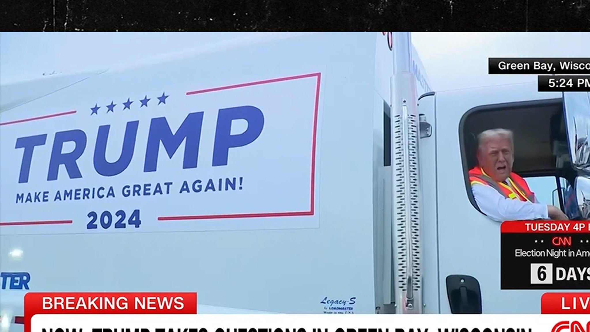 Donald Trump Trolls President Biden With MAGA Garbage Truck