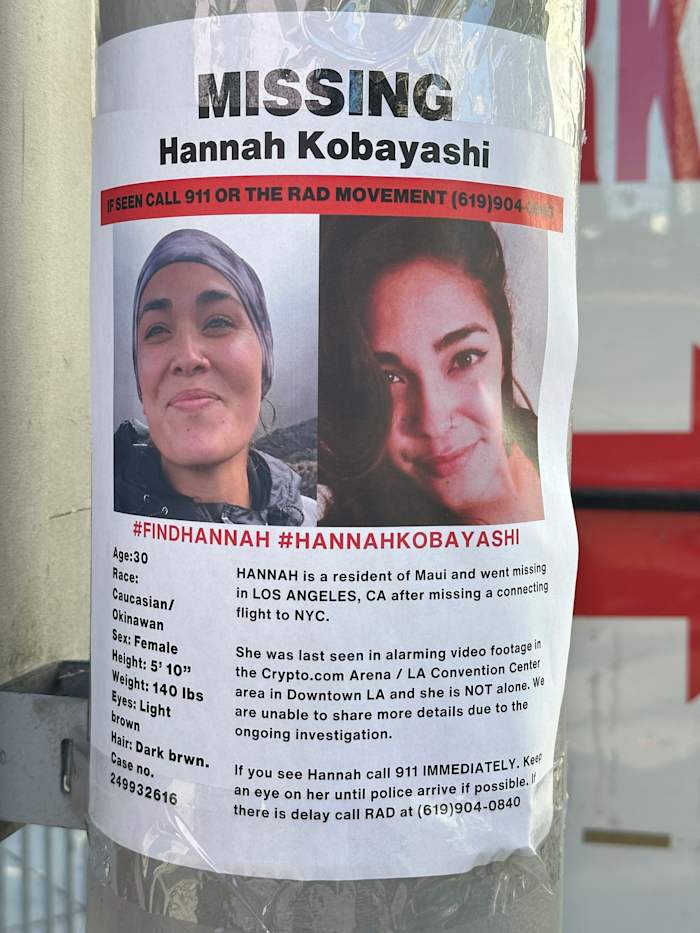 Volunteers join a search for a woman from Hawaii missing in LA for weeks as her father is found dead