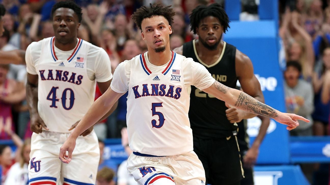 Kansas still No. 1 ahead of Duke showdown; Tennessee rises to 7