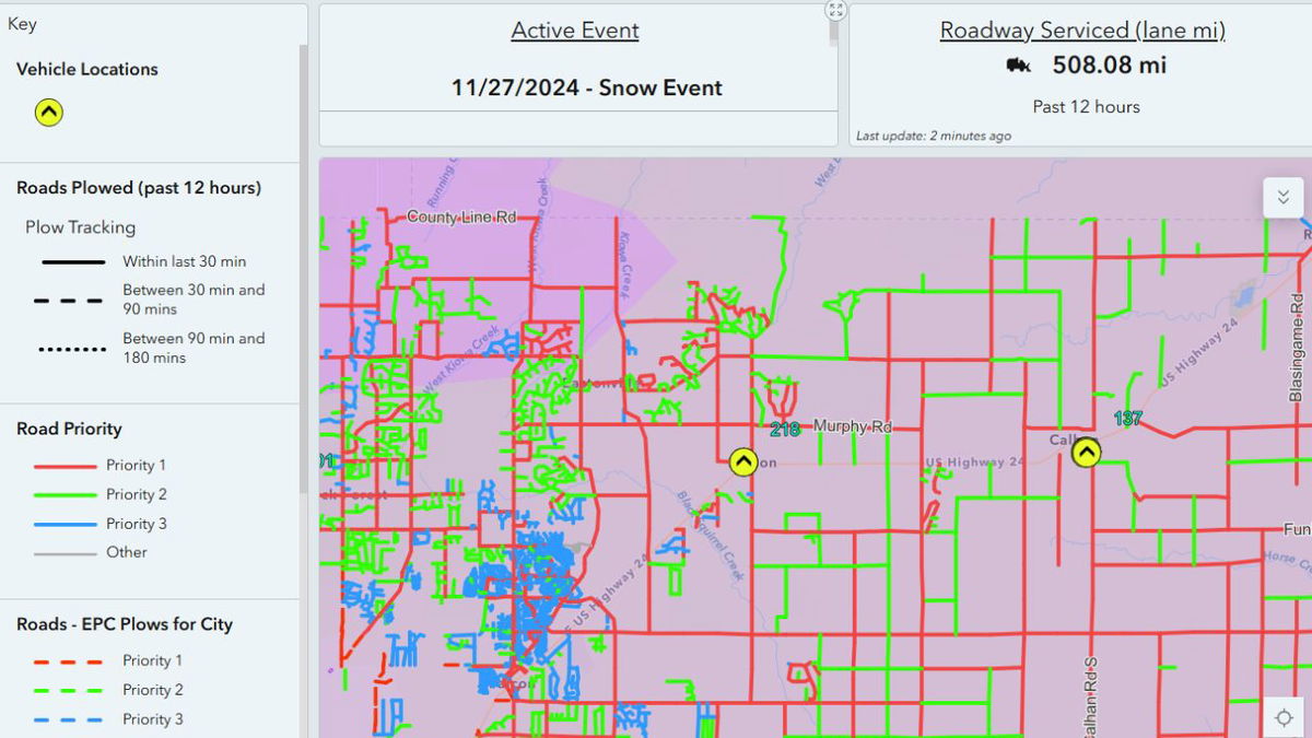 El Paso County introduces new plow truck tracking feature