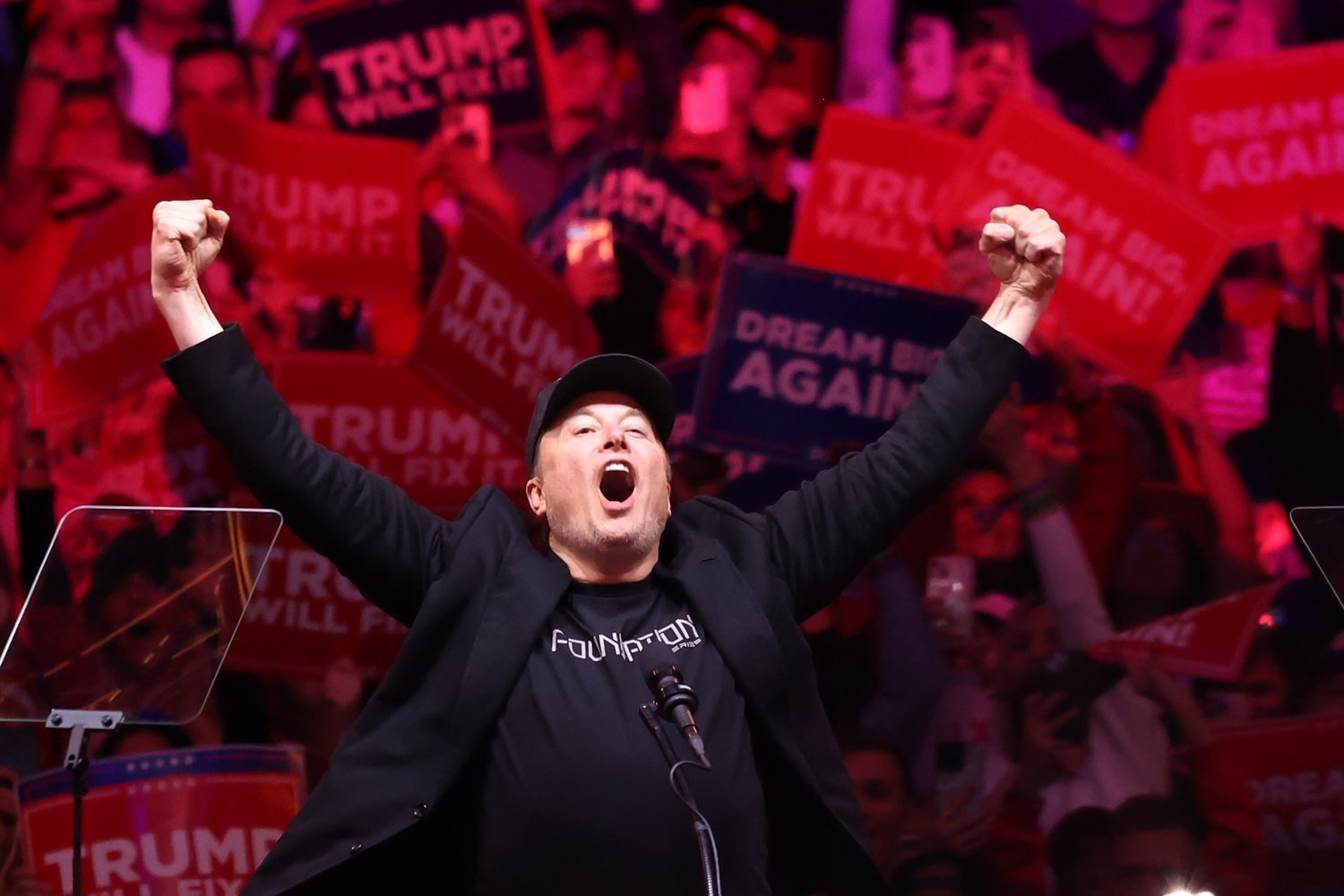 Musk Screams at Trump Rally as Philly DA Sues to Stop $1 Million Voter Giveaway