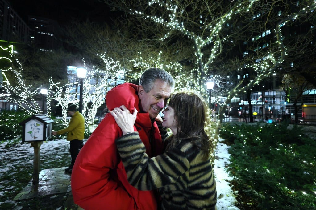 Lights of the holidays blaze on, including in a Streeterville park