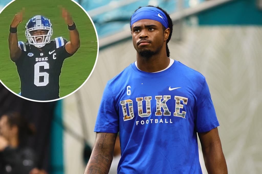 Duke to punish QB Maalik Murphy' after double-bird celebration