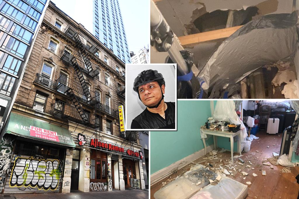 NYC tenant forced to wear helmet in bathroom as building crumbles: 'Our lives are miserable'