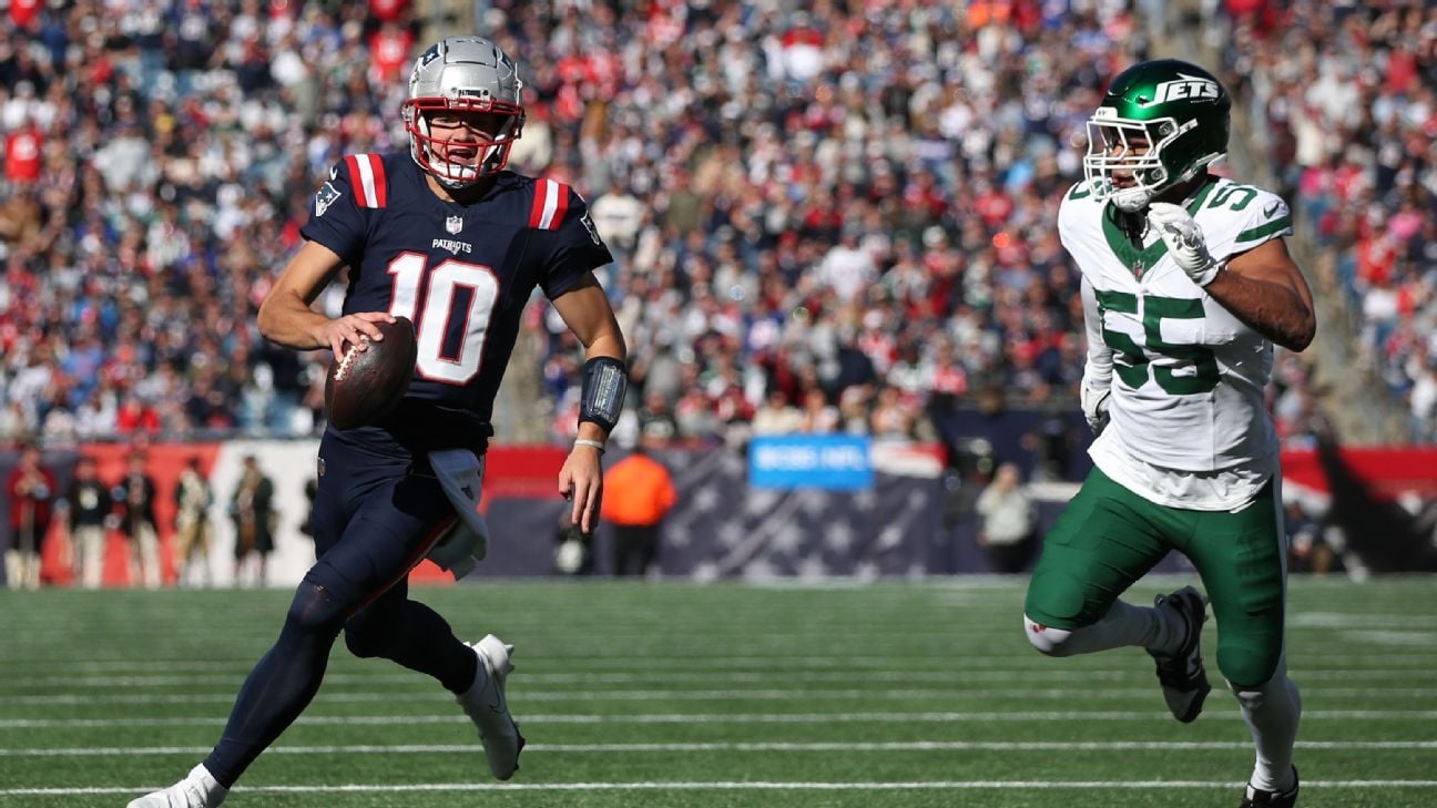 Patriots QB Drake Maye sprints to 17-yard TD vs. Jets