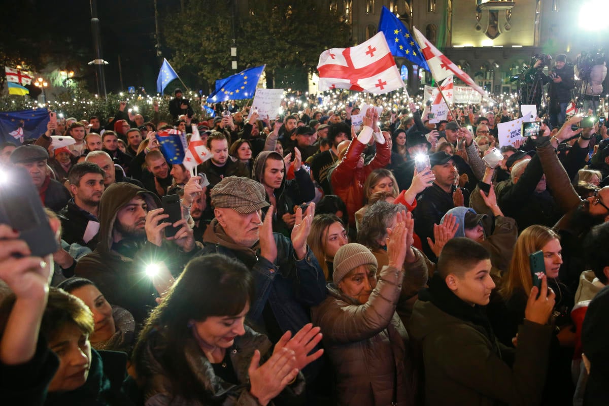 Thousands rally in Georgia to question the vote and demand a new election