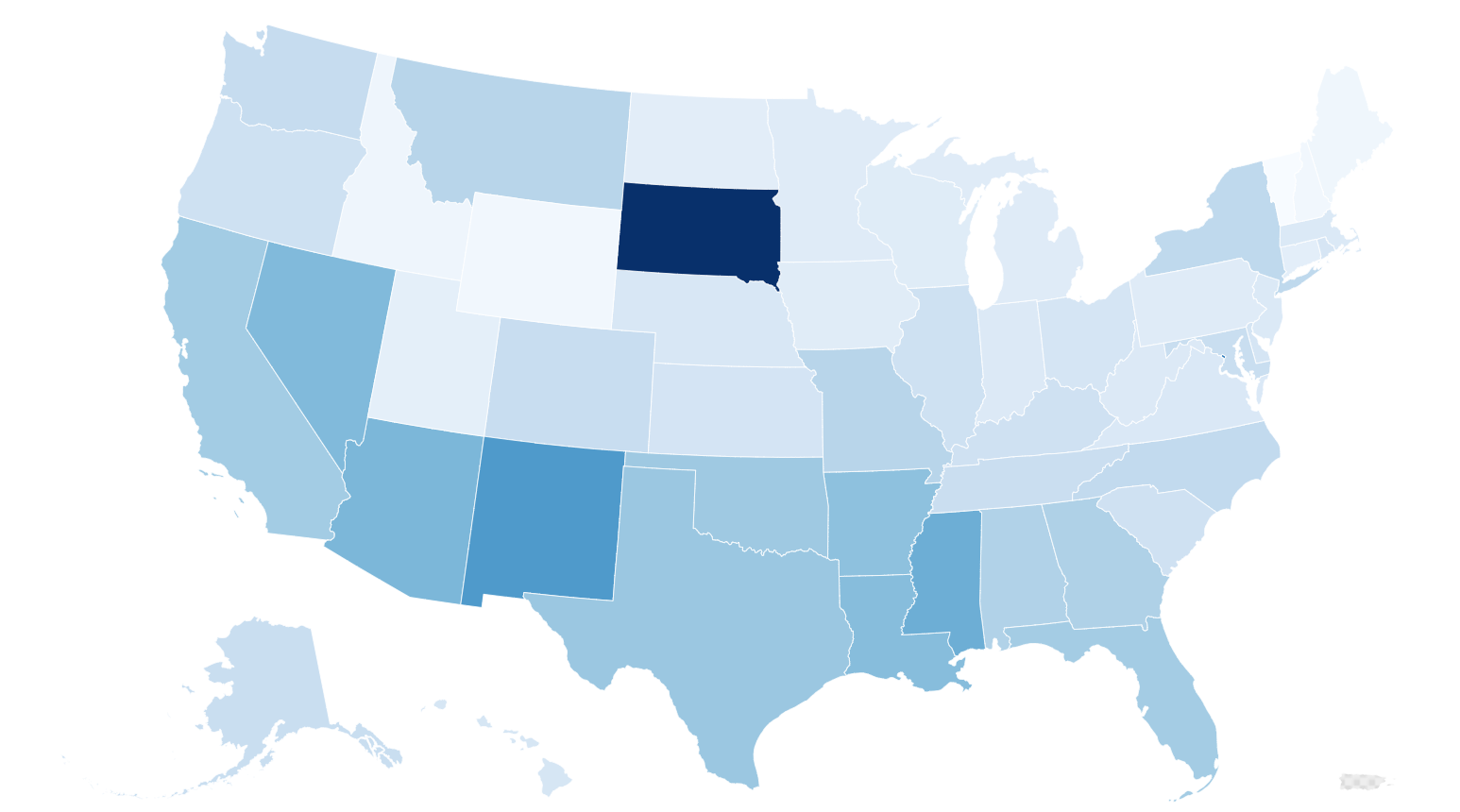 Map Shows States With Highest Rates of Syphilis