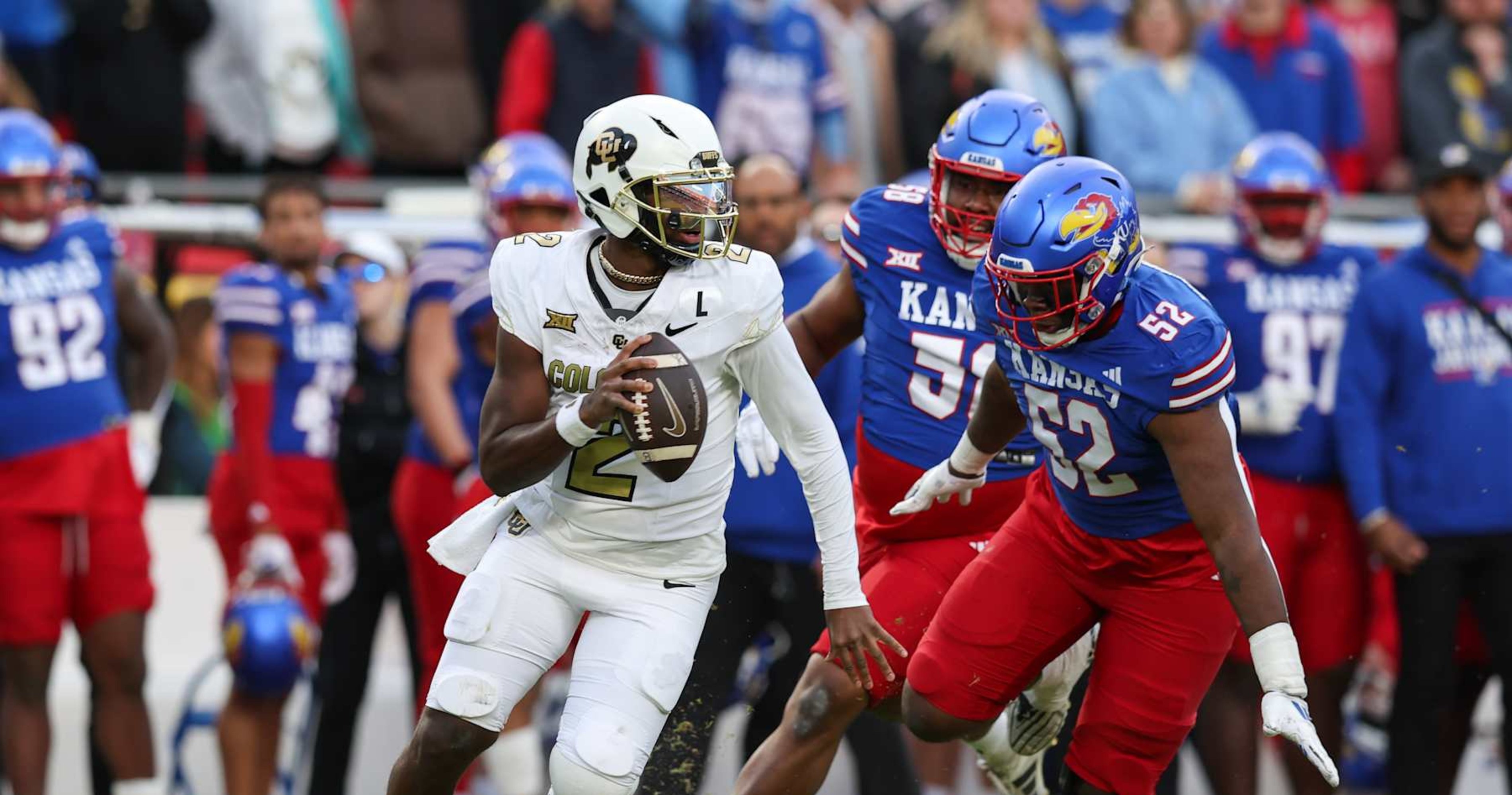 Video: Shedeur Sanders Pushes Referee in Scrum During Colorado vs. Kansas