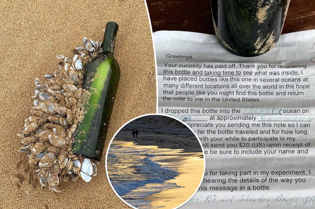 Message in a bottle washes up on Australian beach after 16 years at sea