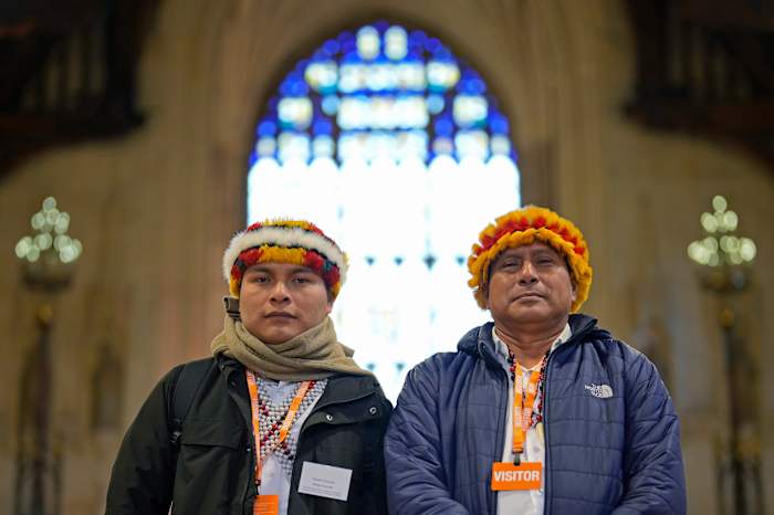 Indigenous leaders travel to UK from Peru to draw attention to oil damage and banking