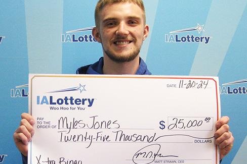 Iowa man credits late grandfather for $25,000 lottery win