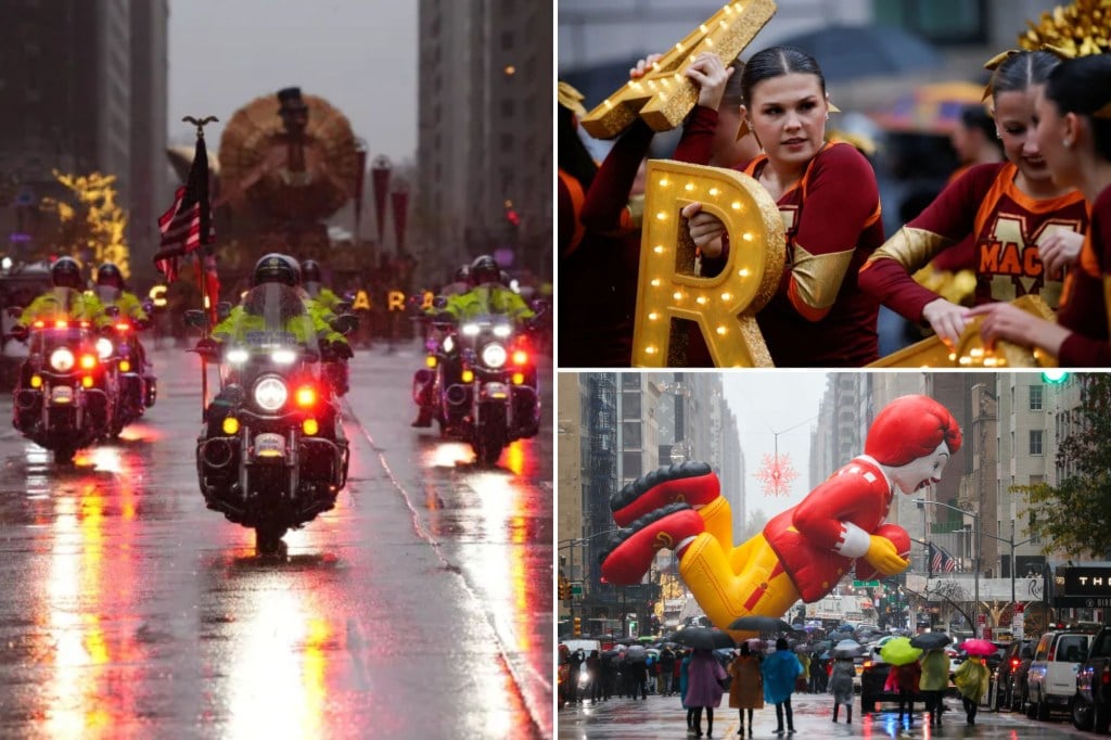 Rain fails to dampen 98th Macy’s Thanksgiving Parade in NYC as poncho-clad revelers pack the streets: photos