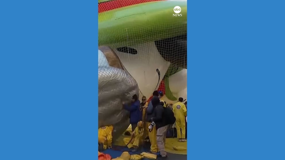 WATCH: Workers inflate Macy's Thanksgiving Day Parade balloons