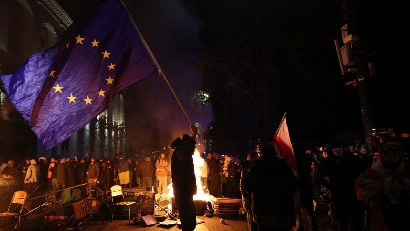 Georgia rocked by fierce protests after government puts EU hopes on ice