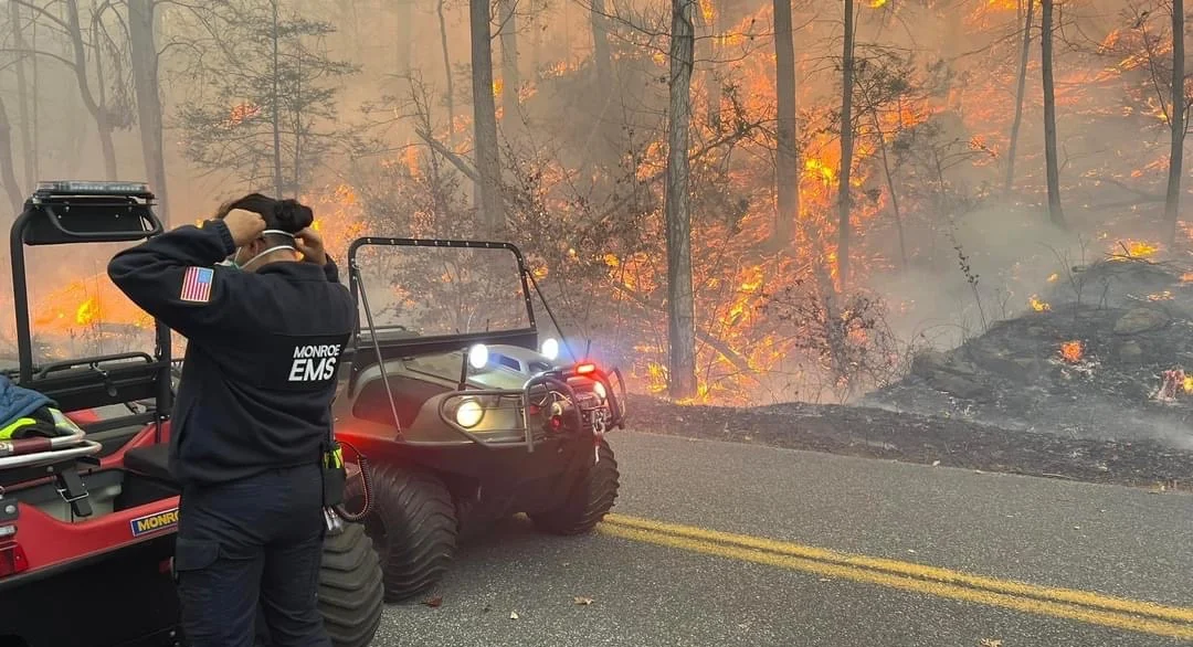 Major wildfire on NY-NJ border mostly contained but still an emergency, officials say