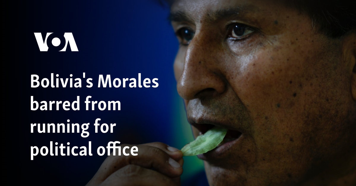 Bolivia's Morales barred from running for political office