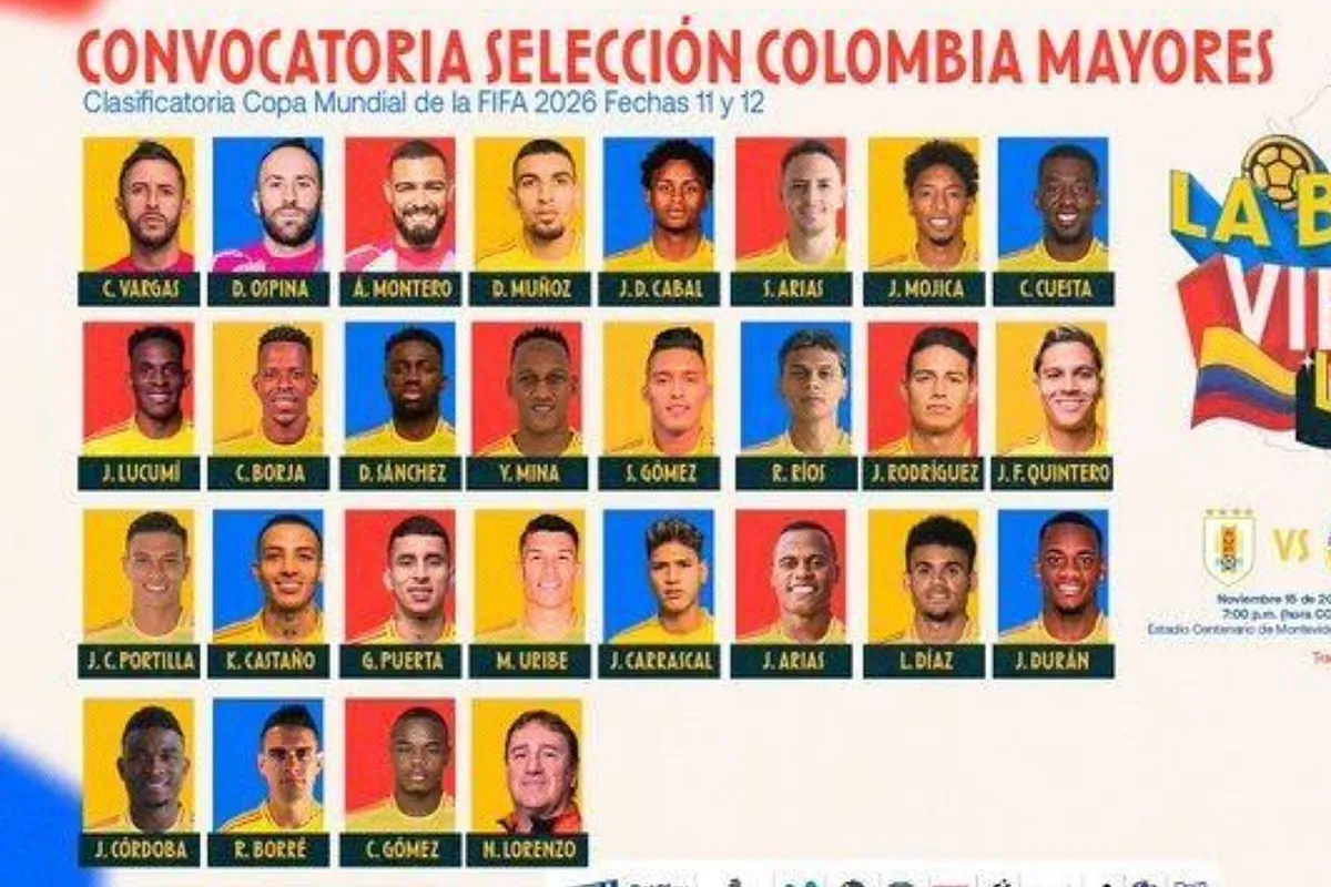 Lista de convocados de Colombia contra Uruguay y Ecuador: novedades y ausencias