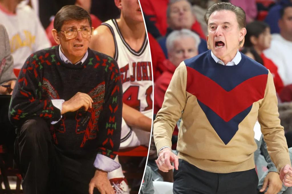 Rick Pitino dons replica of Lou Carnesecca sweater to honor late St. John's coach