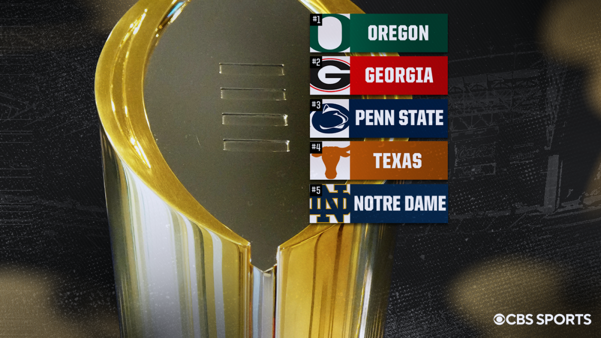 College Football Playoff Rankings: Oregon goes wire-to-wire at No. 1, Alabama in top 12 but out of bracket