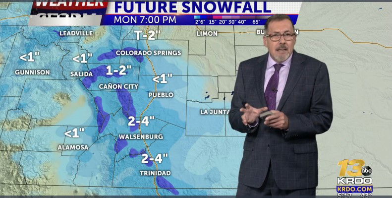 Snow moves into Southeast Colorado with Slick Roads and Freezing Temperatures