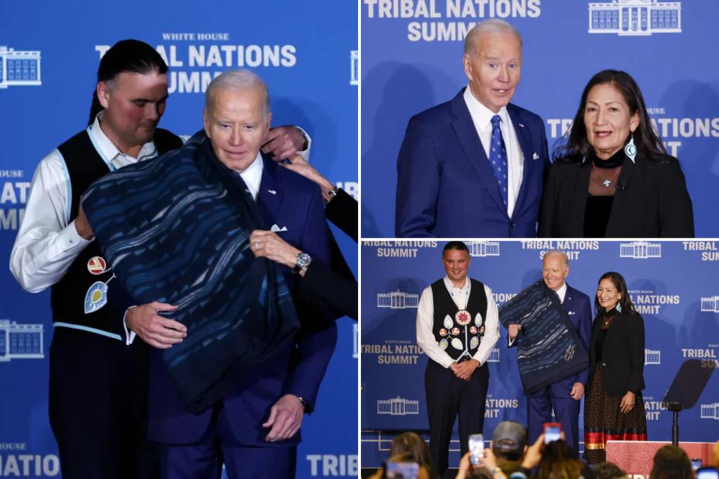 Biden dons tribal blanket, announces plan to 'revive' Native American languages