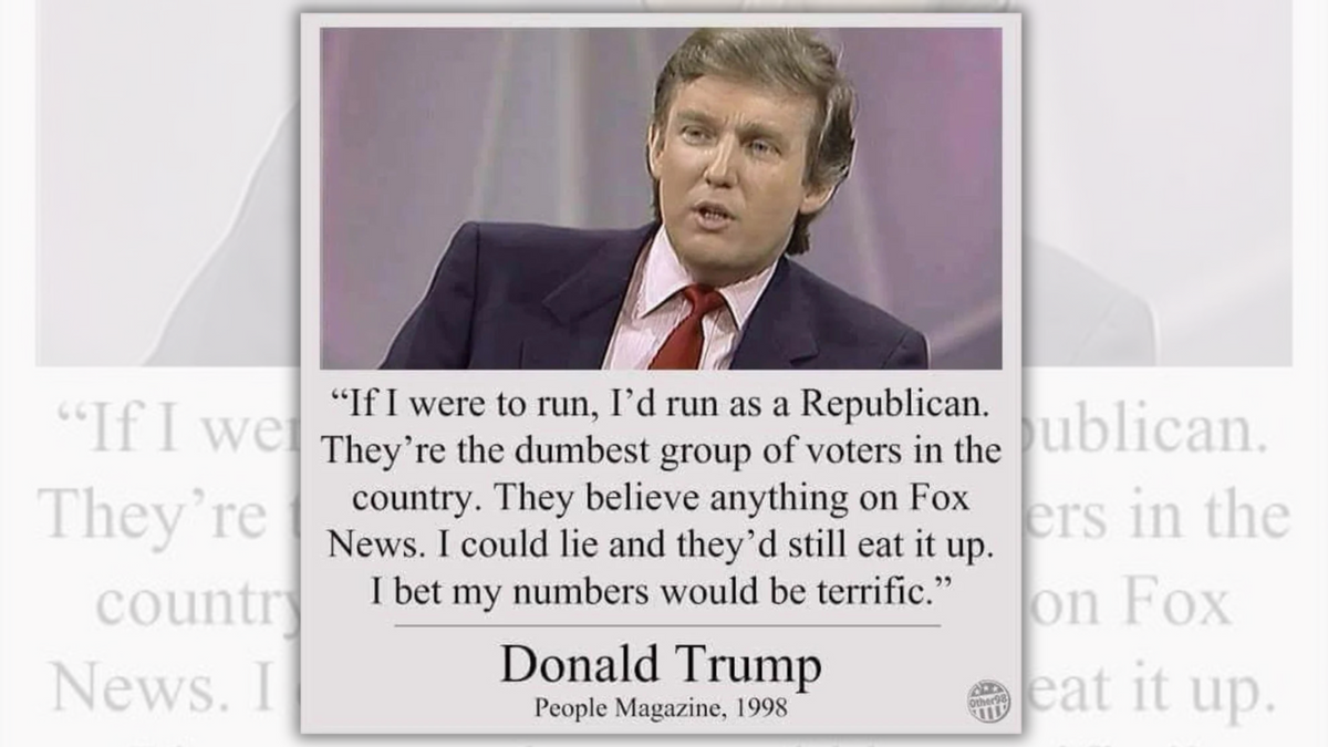 No Evidence Trump Ever Said Republicans Are the 'Dumbest Group of Voters'