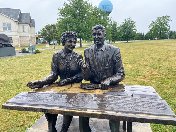 Ronald Reagan Eating a Potato Pancake in Doylestown, Pennsylvania