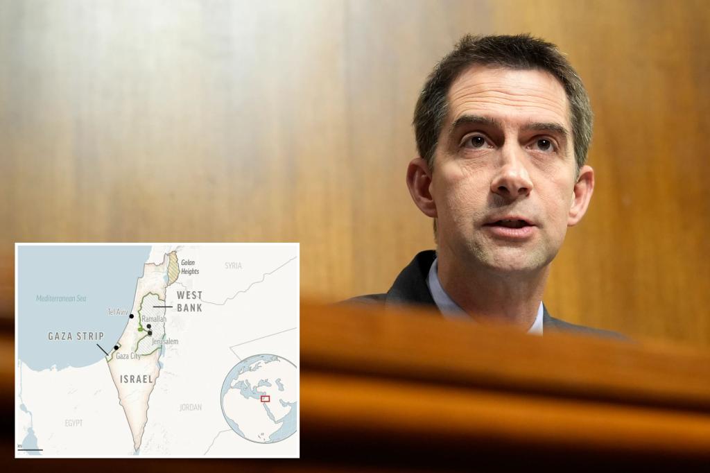 Cotton introduces bill to ban federal use of the term ‘West Bank’