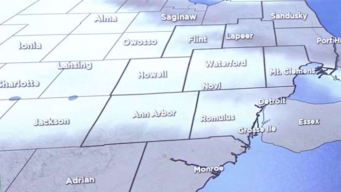 Here’s a timeline of how much snow is expected mid-week in SE Michigan