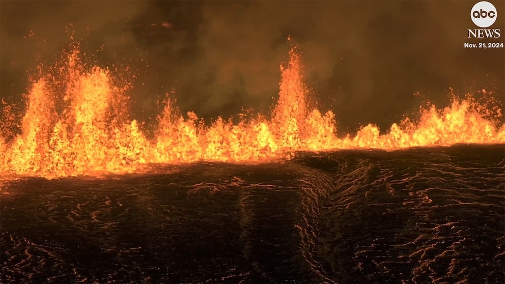 WATCH: Dramatic footage shows lava raging at Iceland volcano