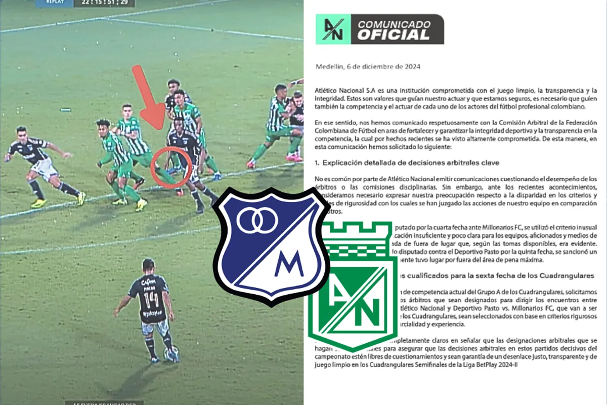 Millonarios pide cambios y Nacional estalla por arbitrajes: desconfianza por fecha 6 de cuadrangulares